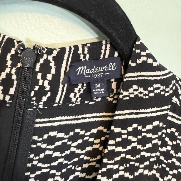 Madewell Romper Womens Medium Kimono in Tidalwave Aztec SOIE Silk Wrap Tie Black - Picture 9 of 11